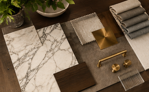 Interior materials and finishes selected for procurement